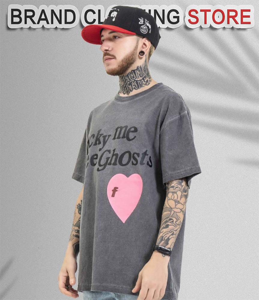 Designer t shirt of the same style, fashion brand washed foam printed men's short-sleeved T-shirt, Gray
Designer t shirt of the same style, fashion brand washed foam printed men's short-sleeved T-shirt, Gray