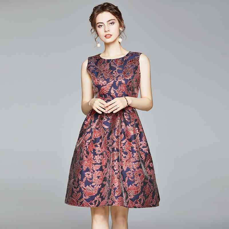 Banulin Spring Summer Dress High Quality Runway Sleeveless Vest Jacquard Dresses Female Office Lady Party Vestidos 210603, Red
Banulin Spring Summer Dress High Quality Runway Sleeveless Vest Jacquard Dresses Female Office Lady Party Vestidos 210603, Red