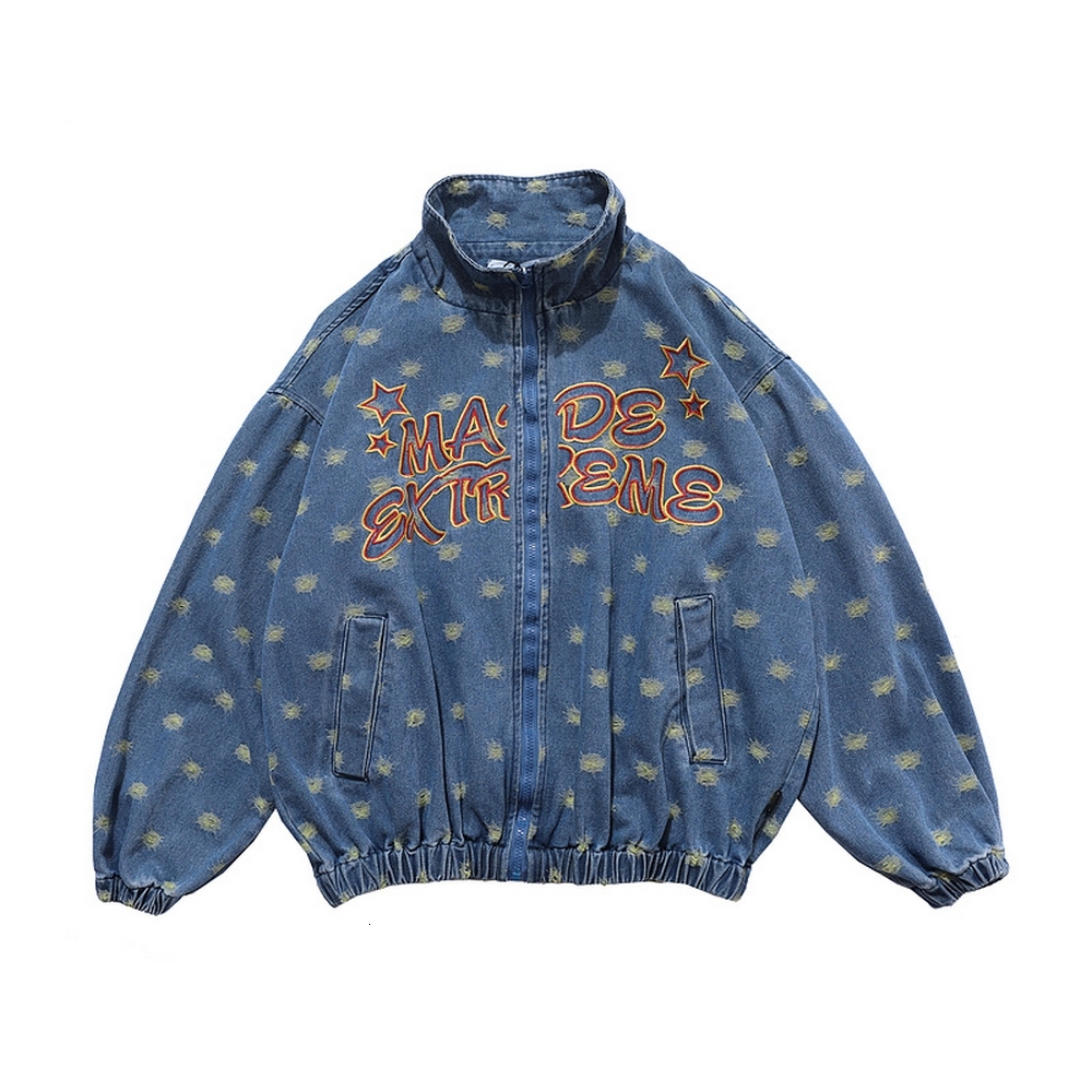 2021 New Aolamegs Hip Hop Denim Jackets Coat Zipper Color Hole Letter Embroidery High Street Retro Harajuku Jacket Men Streetwear Qetu, Blue
2021 New Aolamegs Hip Hop Denim Jackets Coat Zipper Color Hole Letter Embroidery High Street Retro Harajuku Jacket Men Streetwear Qetu, Blue