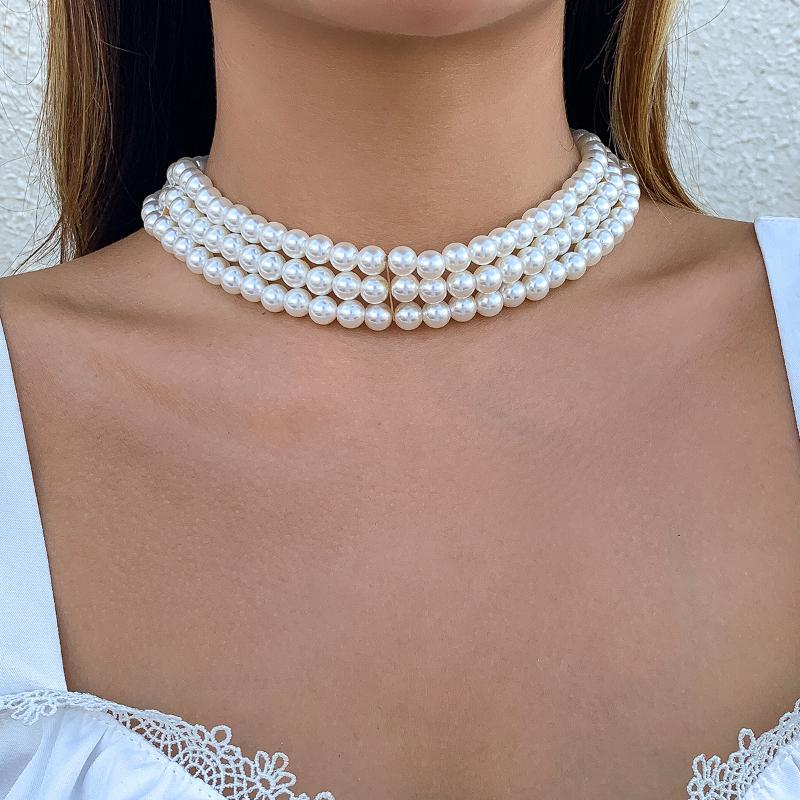 Chains Elegant Imitation Pearl Chain Necklace For Women Wedding Bridal Multilayer Chunky Bead Neck Jewelry Gift Accessories Bijoux
Chains Elegant Imitation Pearl Chain Necklace For Women Wedding Bridal Multilayer Chunky Bead Neck Jewelry Gift Accessories Bijoux