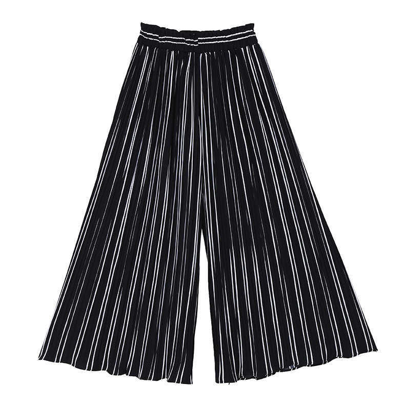 Casual Loose Elastic Waist Women Trousers Spring Summer Simple Japanese Pantalones Elegant Pleated Wide Leg Pants 210525