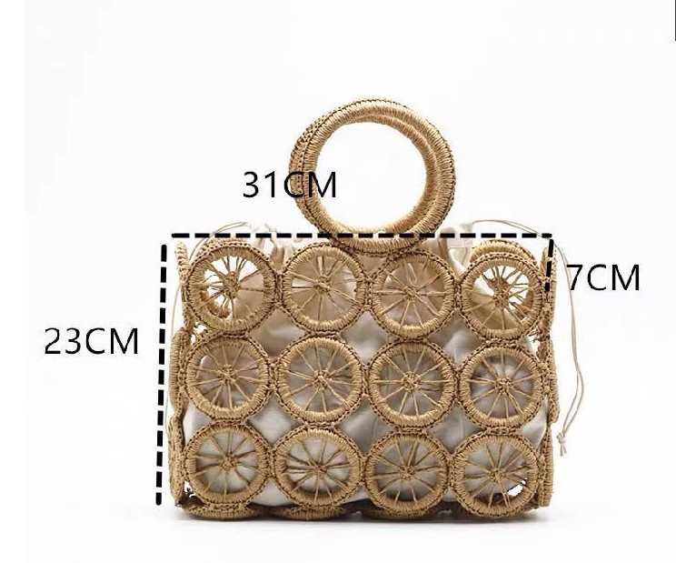 fashion rattan hollow round straw bags wicker woven women handbags summer beach shoulder crossbody bag casual lady purses