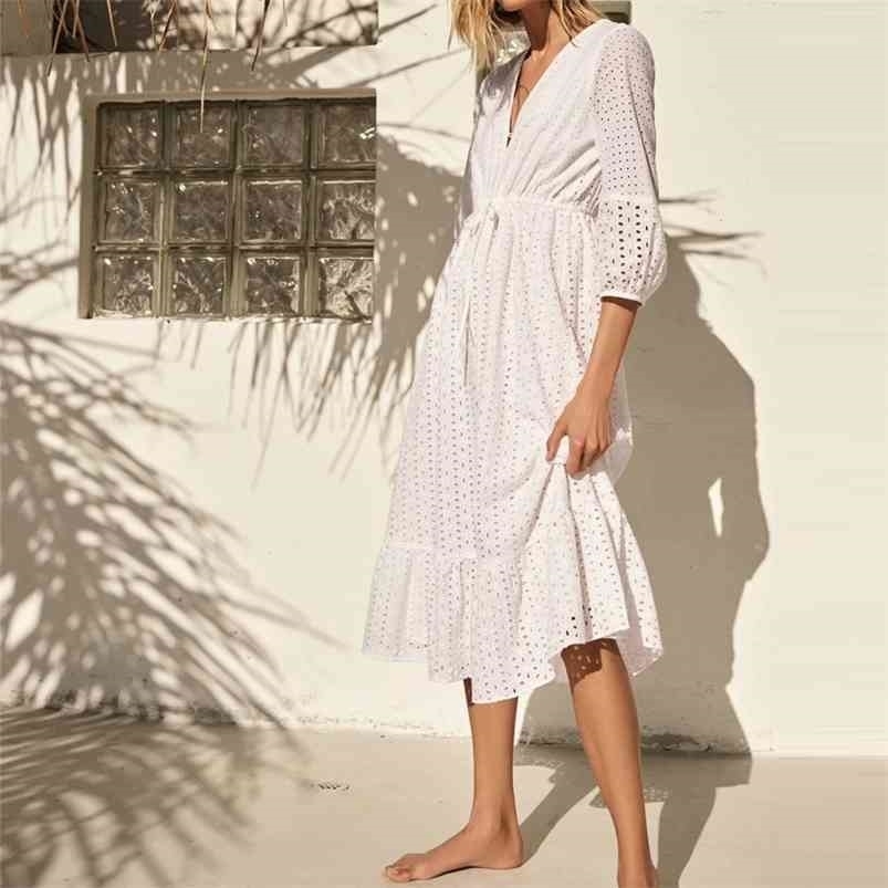 Women Summer ZA White V-Neck Dress 3/4 Sleeve Buttons Bow Tie Slim Casual Female Elegant Party A-Line Dresses Clothes Vestidos 210701, Blue shirt
Women Summer ZA White V-Neck Dress 3/4 Sleeve Buttons Bow Tie Slim Casual Female Elegant Party A-Line Dresses Clothes Vestidos 210701, Blue shirt