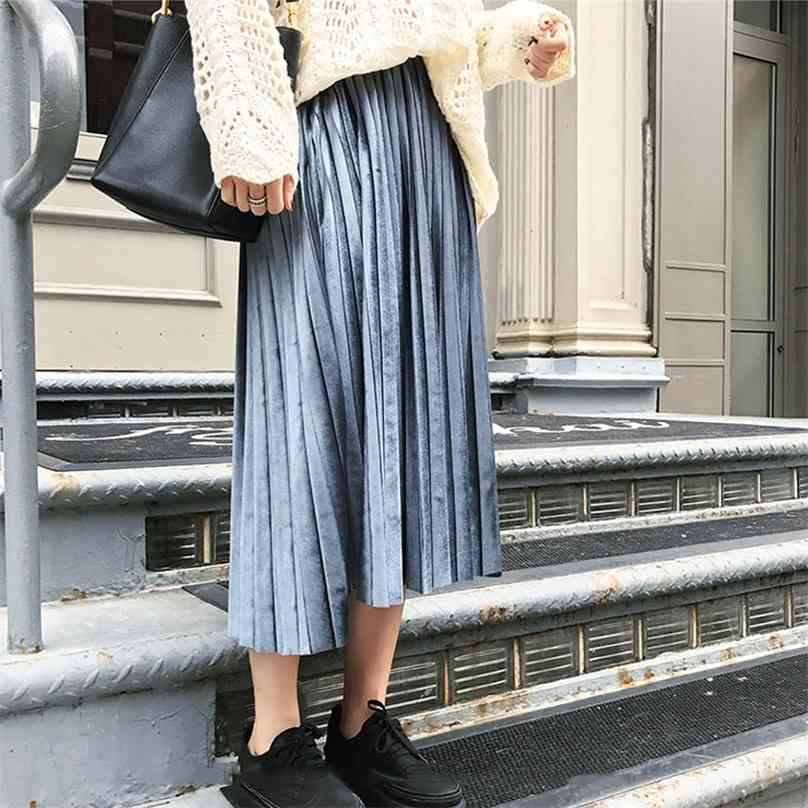 Fashion Autumn And Winter High Waisted Skinny Female Velvet Skirt Pleated s Office Lady 210607, Brown
Fashion Autumn And Winter High Waisted Skinny Female Velvet Skirt Pleated s Office Lady 210607, Brown