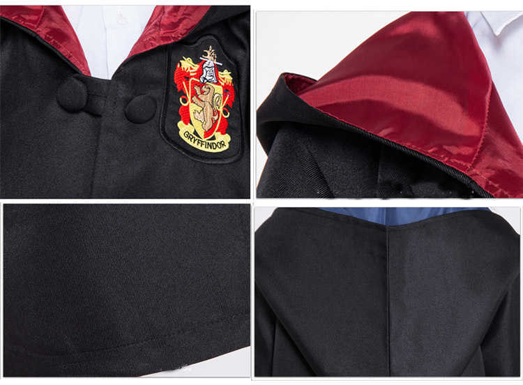 Adult Kids Halloween Costume Children Women Men Magic School Robe Cloak Tie Uniform Wizard Witch Granger Costume Y0827 - view 5