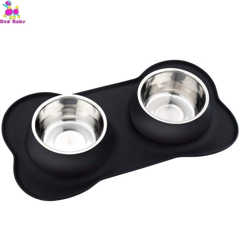 Dog Bowls Stainless Steel Water And Food Feeder With Non Spill Skid Resistant Silicone Mat For Pets Puppy Small Medium Dogs Y200922
Dog Bowls Stainless Steel Water And Food Feeder With Non Spill Skid Resistant Silicone Mat For Pets Puppy Small Medium Dogs Y200922