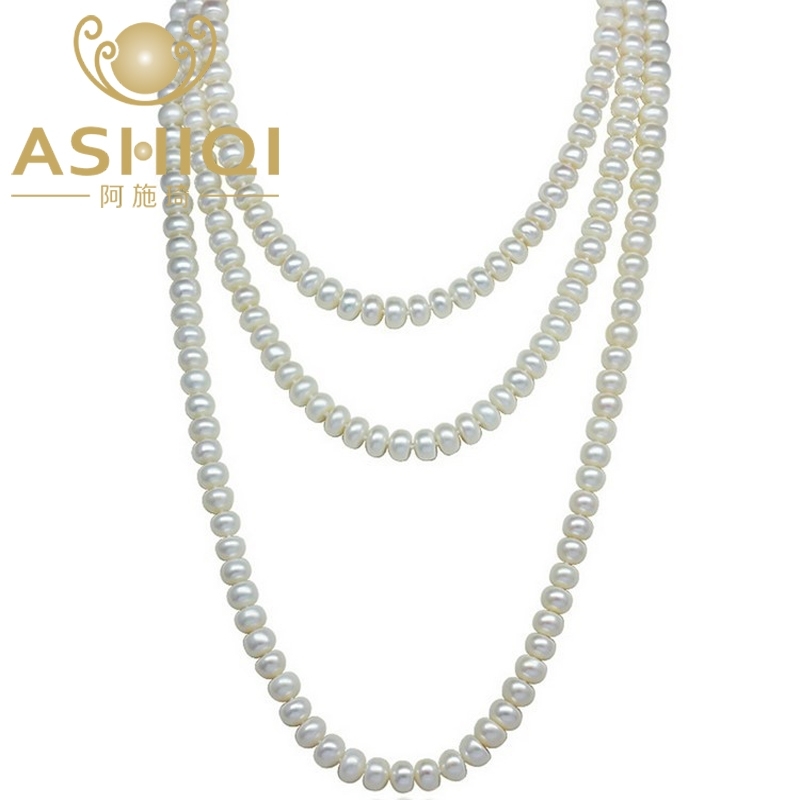 ASHIQI 90cm/120cm Natural Freshwater Pearl Jewelry 3 Rows Sweater Chain Long Necklaces Woman 2019 Mother's day Gift
ASHIQI 90cm/120cm Natural Freshwater Pearl Jewelry 3 Rows Sweater Chain Long Necklaces Woman 2019 Mother's day Gift
