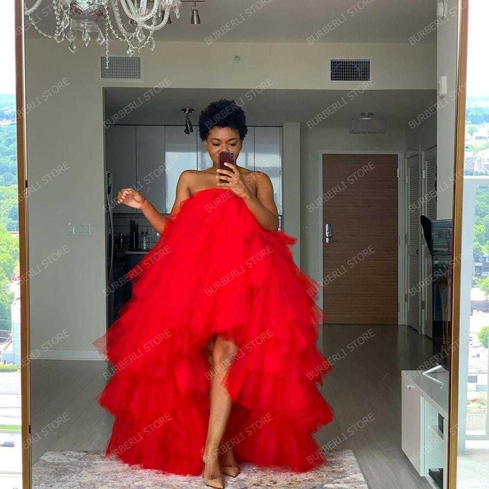 Fashion Hi Low Puffy Tiered Tulle Women Drsee Plus SizeTo Party Dresse Pretty Dressing Royal Blue Tutu Orchid Dress 210623