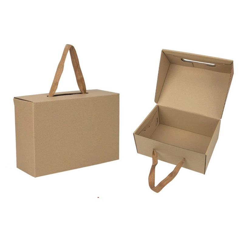Gift Wrap 50pcs/lot White/Black Kraft Paper Box Children's Shoe Portable Case Women Men 4 Size Custom Logo