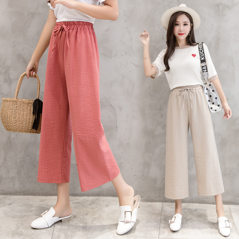 2021 New Spring Summer Women Wide Leg Fashion Female Casual Pant Cotton Line Pants Elastic Waist Solid Loose Trousers Lady Tsik, Red
2021 New Spring Summer Women Wide Leg Fashion Female Casual Pant Cotton Line Pants Elastic Waist Solid Loose Trousers Lady Tsik, Red