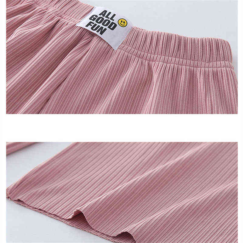 Children's Pants Fashion Teenage Girls Casual Wide Leg Lace Ice Silk Chiffon Baby Anti-Mosquito Summer Cool 211103