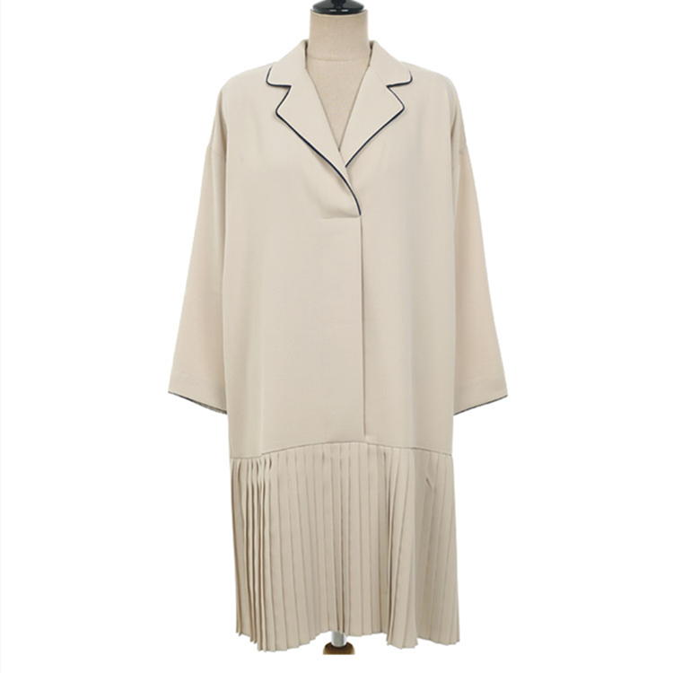 Colorfaith New Spring Summer Women Shirt Dresses Vintage Patchwork Fashionable Elegant Oversize Pleated Midi Dress DR1406 210303