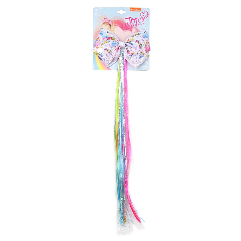 Jojo Siwa Pigtail Hair Clip for Girls Unicorn Cartoon Print Hair Bows with Colorful Wig Hairgrip Accessories by boom2016