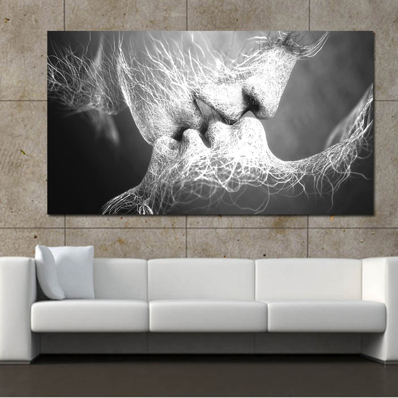 Abstract Art Love Kiss Canvas Painting For Living Room Wall Art Posters and Prints Modern Home Decorations