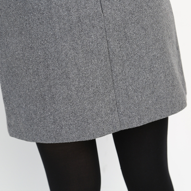 Highwaist Wool Aline Winter Skirt Women Autumn Slim Woollen Skirt Women Black Mini Skirts Jupe Femme 210306