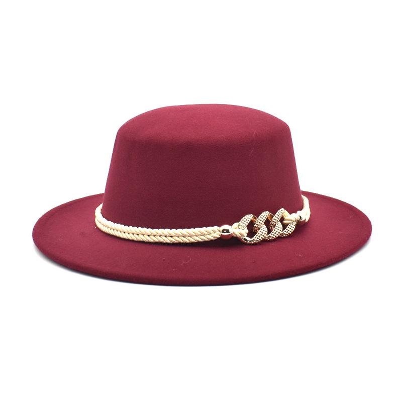 Wide Brim Hats Flat Top Hat Woolen Women's Fashion Accessory Jazz Fedora Men And Women
Wide Brim Hats Flat Top Hat Woolen Women's Fashion Accessory Jazz Fedora Men And Women