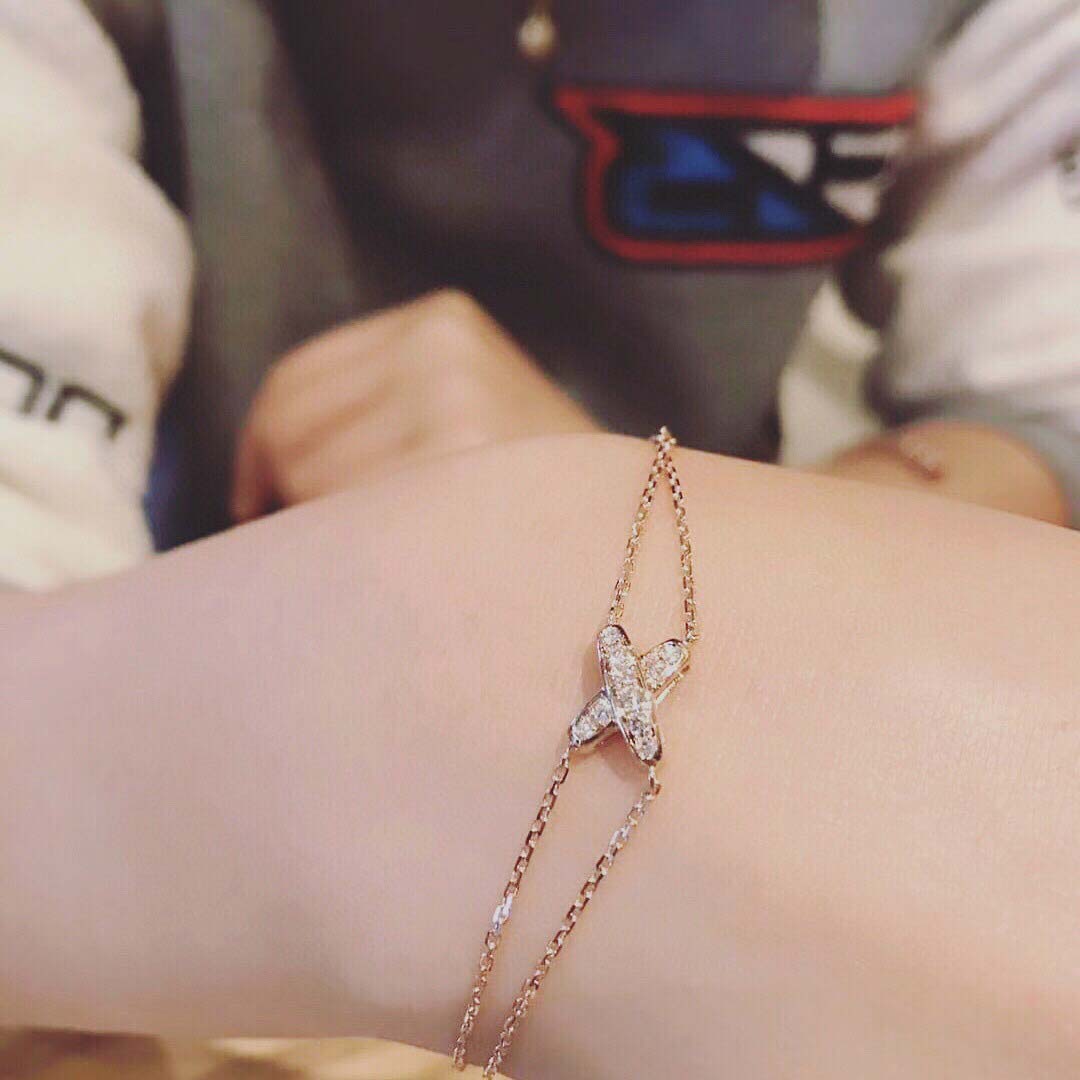 S925 silver charm corss style bracelet with diamonds for women wedding jewelry gift have stamp in two colors plated PS2056