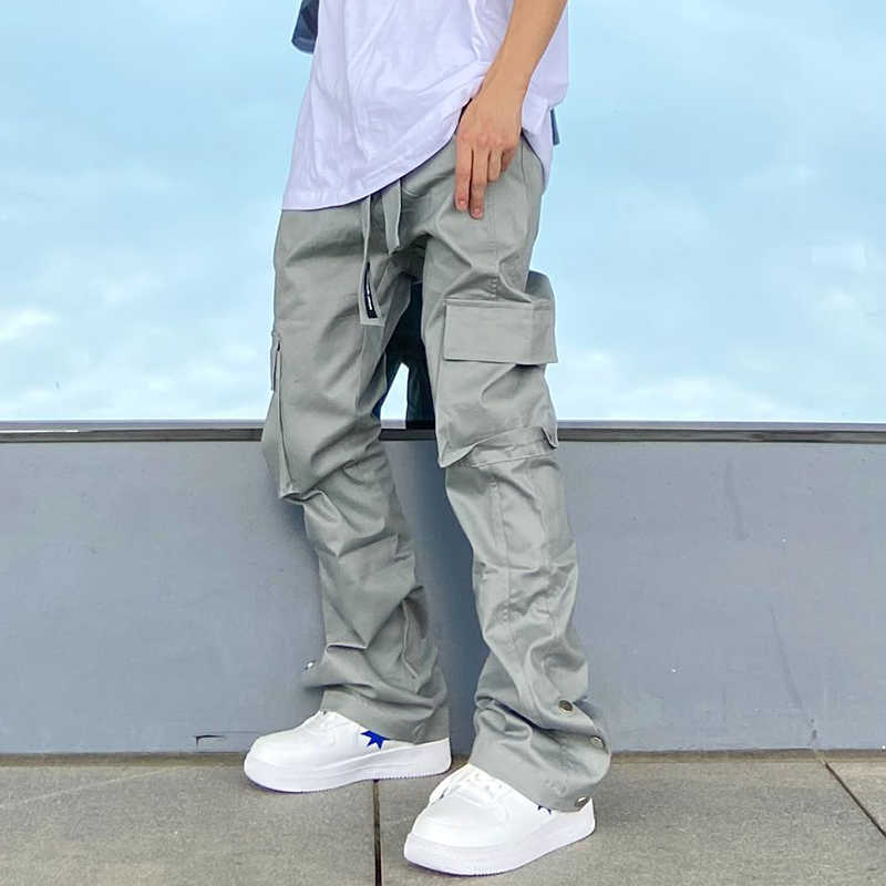 Sashes Multi-pockets Ankle Button Overalls for Men and Women Retro Streetwear Cargo Pants Loose Harajuku Casual Trousers P0811, Black
Sashes Multi-pockets Ankle Button Overalls for Men and Women Retro Streetwear Cargo Pants Loose Harajuku Casual Trousers P0811, Black