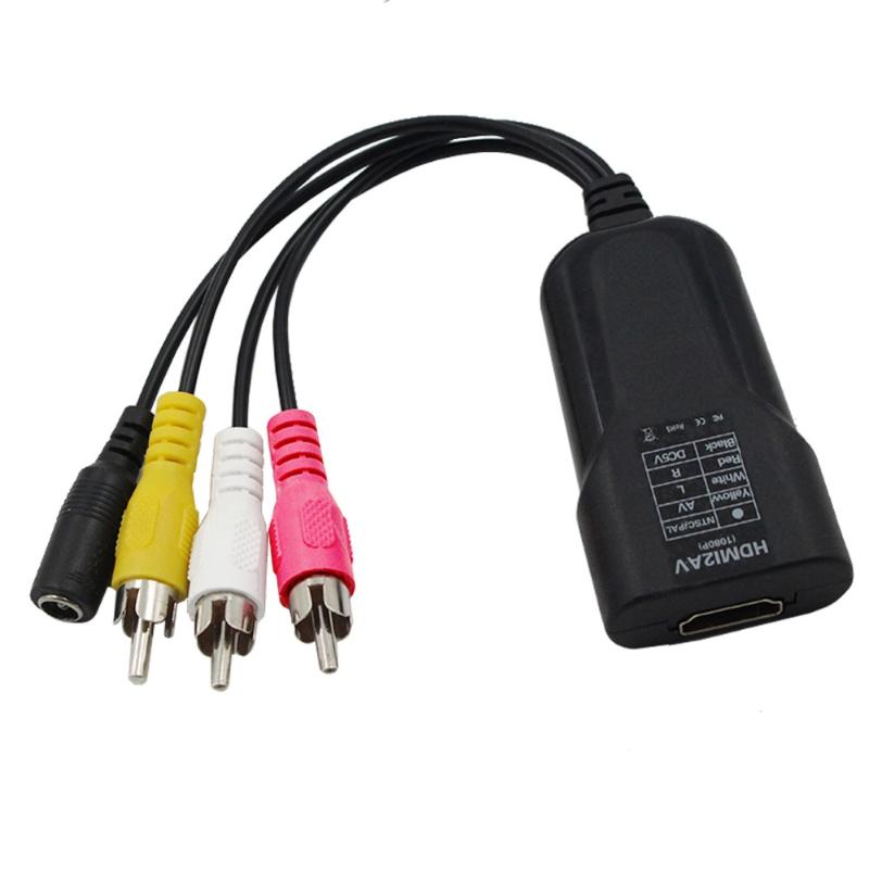 Connecteurs de câbles audio 5pcs à 3RCA Composite RCA / AV / CVBS Convertisseur Vidéo 2AV Support NTSC / PAL pour VCR PS4 Caméra DVD