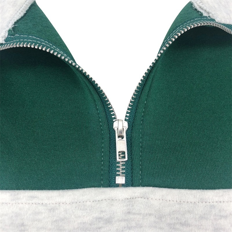 GOPLUS Women Hoodie Collar Sweatshirts Stand Half Zipper Letter Printing Long Sleeve Sweatshirts Vintage Casual Plus Size Hoodie 201216
