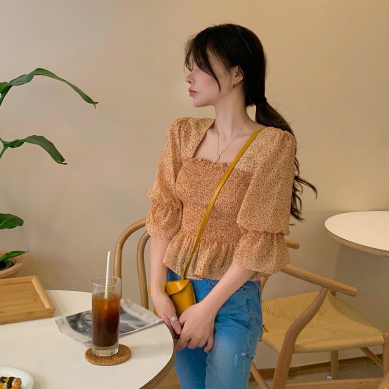 Women' Blouses & Shirts Summer Women Blouse Square Collar Print Vintage Korean Tops Ladies Lantern Sleeve Fashion Chiffon Shirt Blusas Muje
Women' Blouses & Shirts Summer Women Blouse Square Collar Print Vintage Korean Tops Ladies Lantern Sleeve Fashion Chiffon Shirt Blusas Muje