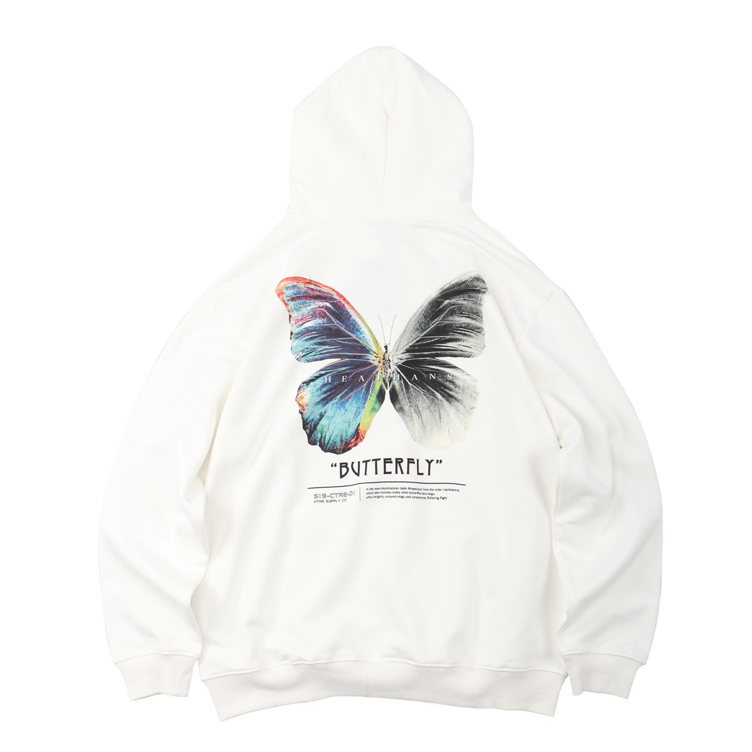 Harajuku Butterfly Hoodie Swatshirt Men Color Butterfly Hip Hop Streetwear Hoodie Fleece Winter Autumn Hoodie Black Unisex 201127