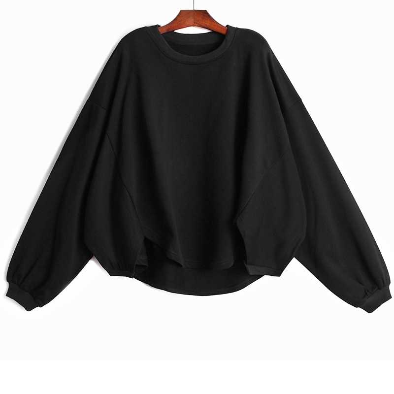 [EAM] Loose Fit Apricot Oversized Sweatshirt New Round Neck Long Sleeve Women Big Size Fashion Tide Spring Autumn LJ201130