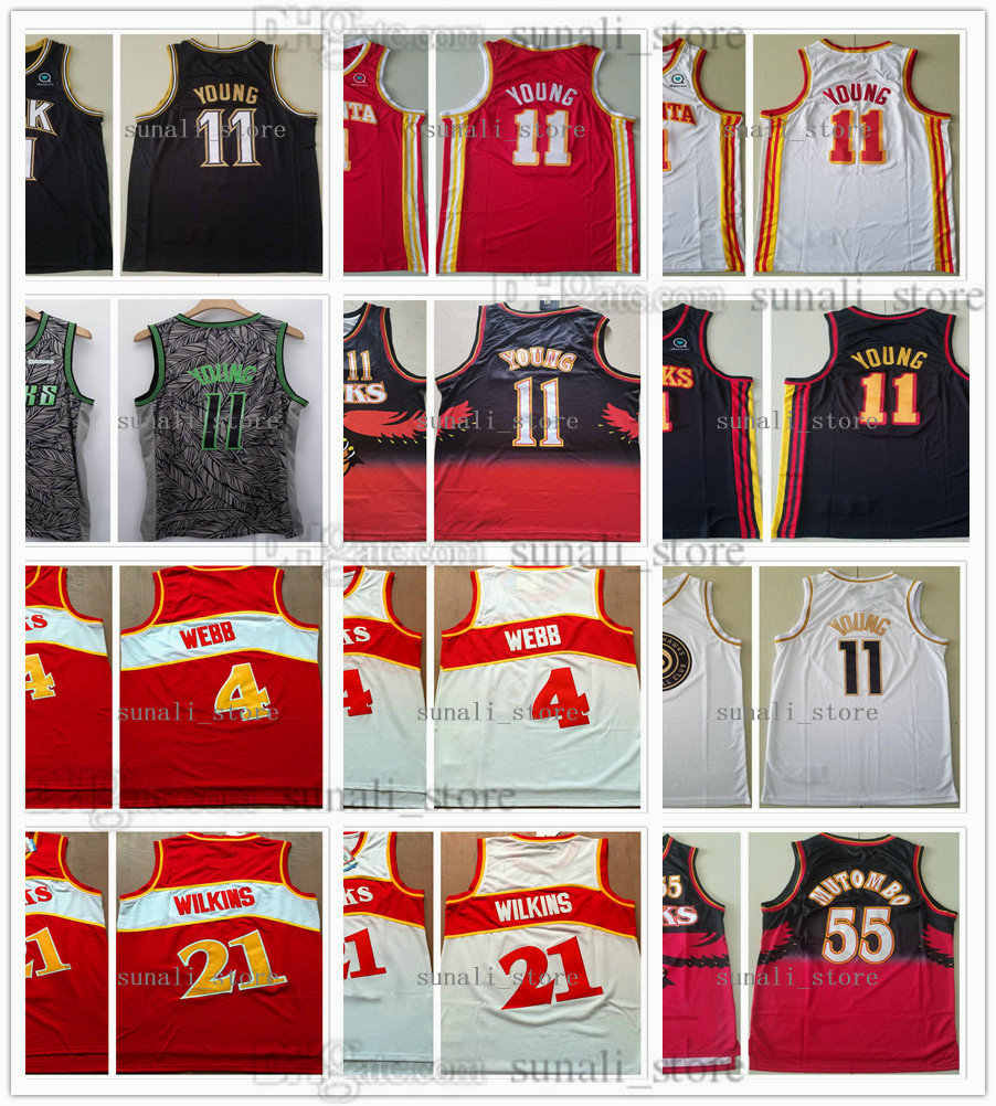 Stitched Man Trae 11 Young Jerseys Basketball Spud 4 Webb Dikembe 55 Mutombo City Black Red White Sports Shirts 
Stitched Man Trae 11 Young Jerseys Basketball Spud 4 Webb Dikembe 55 Mutombo City Black Red White Sports Shirts