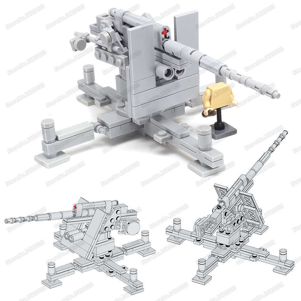 

Military WW2 German Anti-aircraft Artillery Building Block Moc Army Figures Soldier Fight Air Force Weapons Model Child Gift Toy H0917