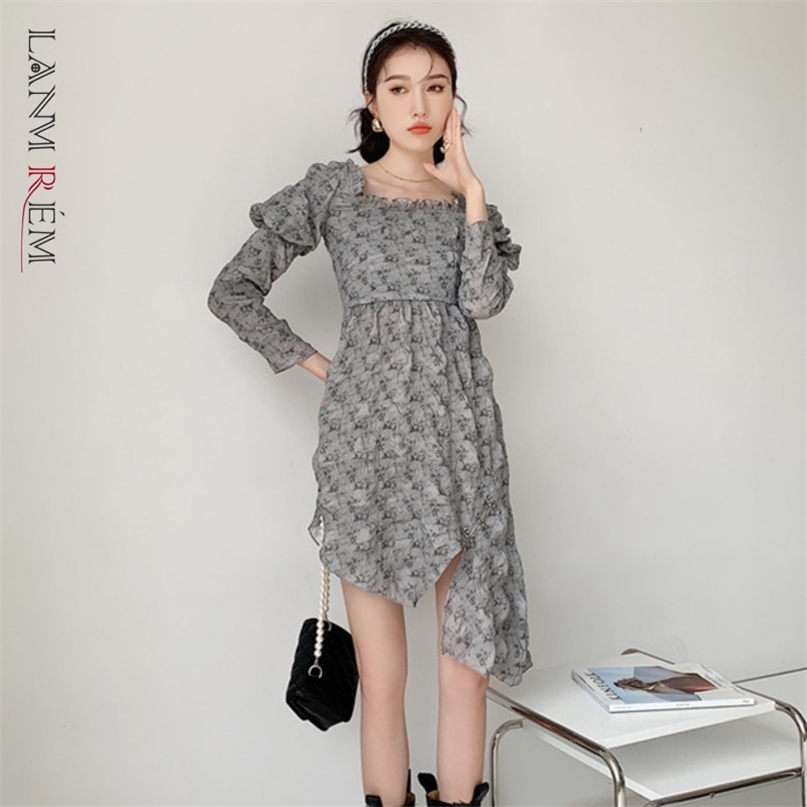 Women Dress Square Collar Pleated Printd Irregular Dresses Temperament Loose Fit Fashion Summer 2H601 210526, Gray
Women Dress Square Collar Pleated Printd Irregular Dresses Temperament Loose Fit Fashion Summer 2H601 210526, Gray