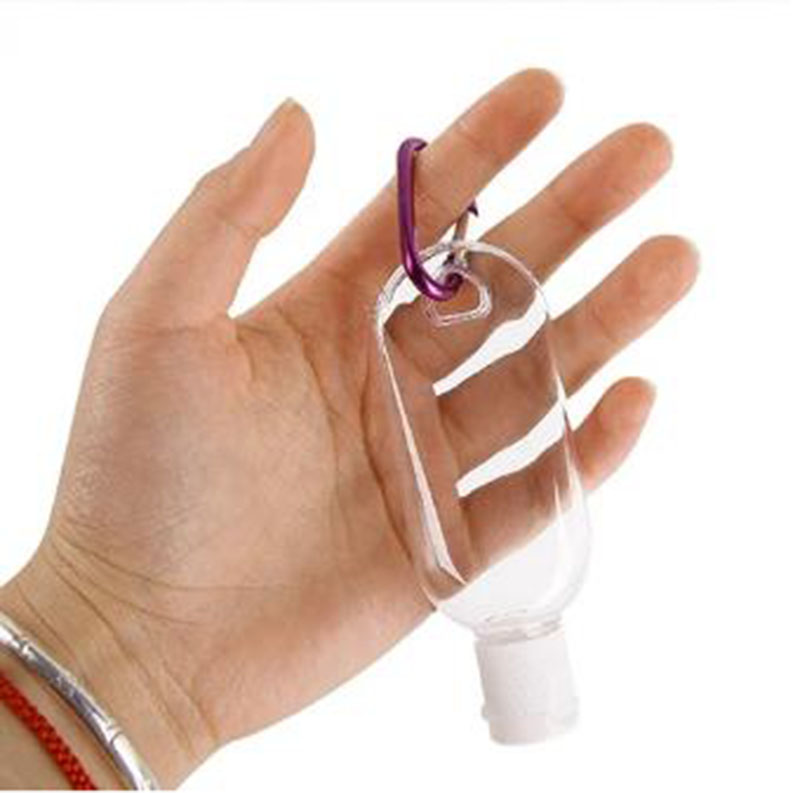 50ml Portable Plastic Empty Alcohol Bottle Key Rings for disinfectant and hand sanitizer Travel bottle with keychain Wholesale Price
