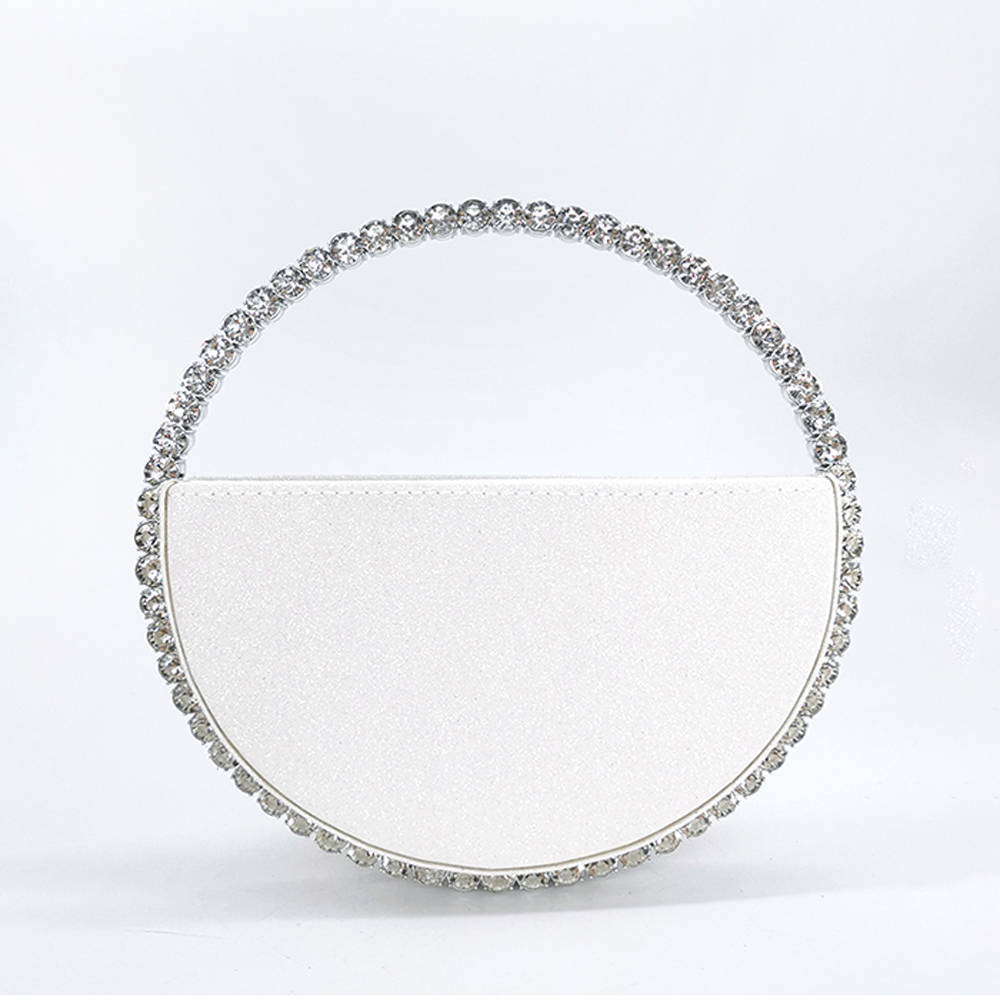 Diamond Circular Evening Bag for Women Bling Rhinestone Handbags Fashion Ladies Party Round Clutch Bags and Wedding Purse