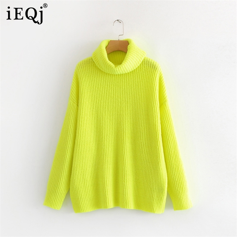 Women's Turtleneck Long Sleeve Solid Knitting Pullover Casual Sweater For Autumn Winter
