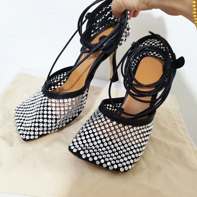 Crystal Diamond Square Toe Women Sandals Net Design Cross Tied Party Runway Shoes Real Leather Air Mesh High Heels Woman, Nude
Crystal Diamond Square Toe Women Sandals Net Design Cross Tied Party Runway Shoes Real Leather Air Mesh High Heels Woman, Nude
