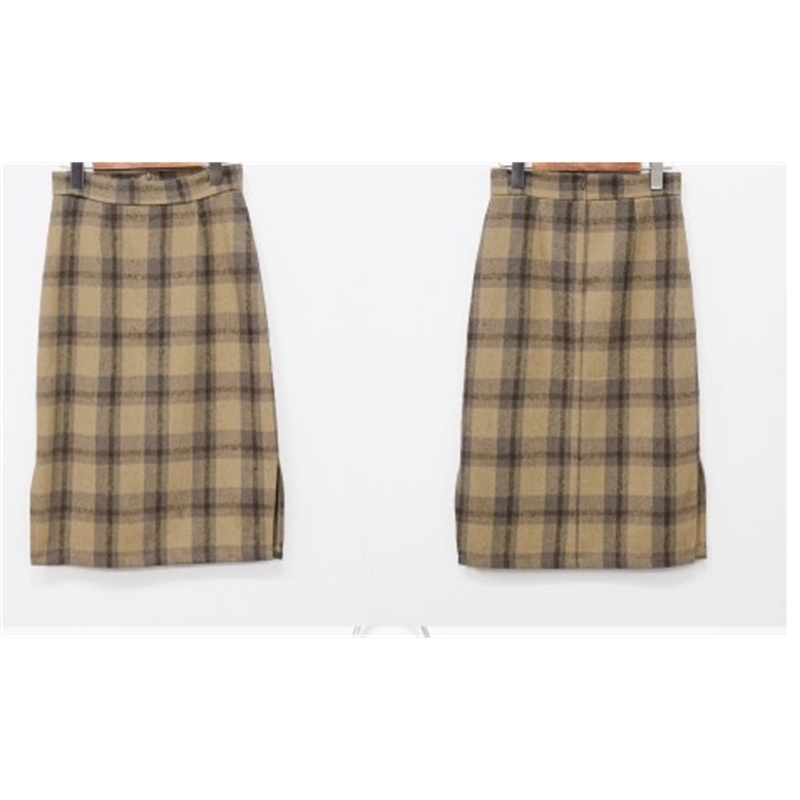 Vintage plaid Women Skirts Autumn Plus Size Pencil Long Girls Skirt Female Vintage Warm Thick Skirts Winter Femme Faldas Muje 210309