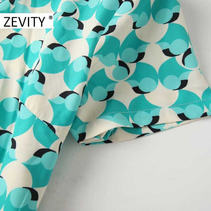 ZEVITY Women fashion short sleeve Floral Print Shirtdress office lady bow tie sashes Casual slim Vestido Chic Dresses DS4524 210603