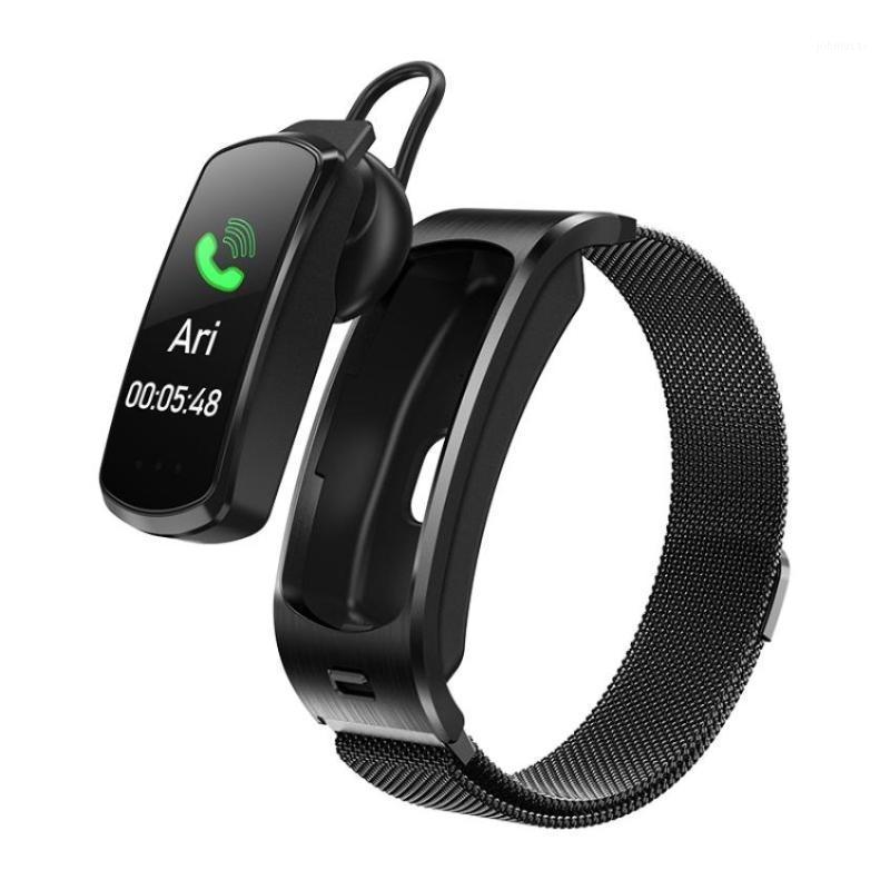 Smart bracelets M6 Steel Watch avec écouteurs Surveillance de la santé Fitness Tracker Message Message Rappel SmartWatch 2 haut de gamme imperméa