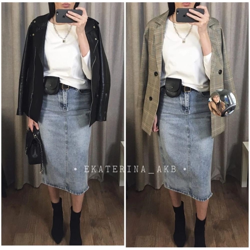 Long Denim Skirt Women Vintage High Wasit Jeans Skirt with Belt Plus Size Straight Aline Pencil Skirt Elegant Summer Chic T200324