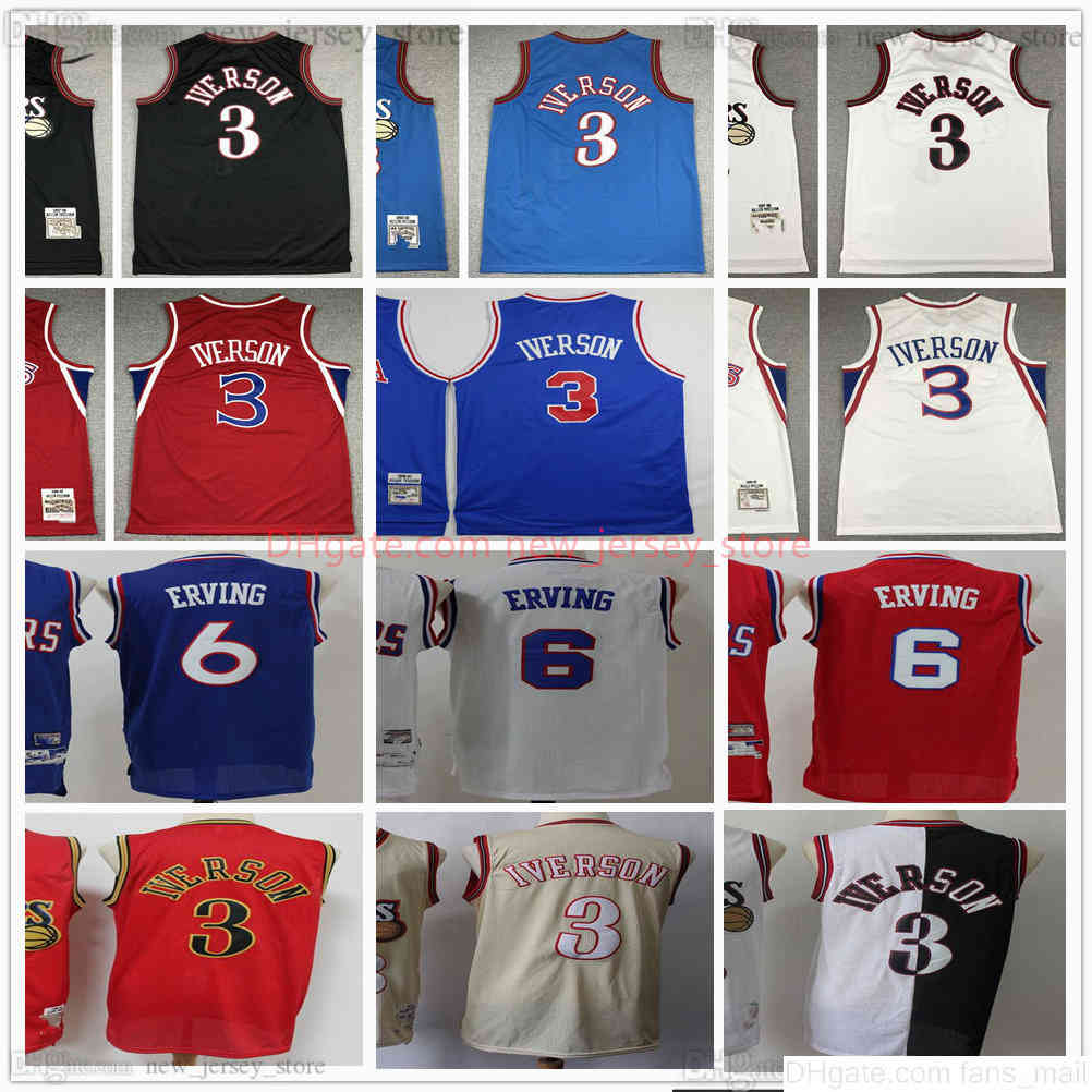 Retro Baskeball 3 Allen Jerseys Iverson 6 Julius Stitched Erving Jersey White Blue Red M&N Vintage Youth Kids Boys Man S-XXL, Black;red
Retro Baskeball 3 Allen Jerseys Iverson 6 Julius Stitched Erving Jersey White Blue Red M&N Vintage Youth Kids Boys Man S-XXL, Black;red