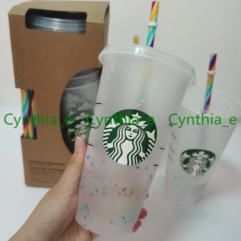 5pcs 24OZ/710ml Starbucks Rainbow Plastic Tumbler Reusable Clear Drinking Flat Bottom Cup Pillar Shape Lid Straw Mug Bardian L3, Customize
5pcs 24OZ/710ml Starbucks Rainbow Plastic Tumbler Reusable Clear Drinking Flat Bottom Cup Pillar Shape Lid Straw Mug Bardian L3, Customize