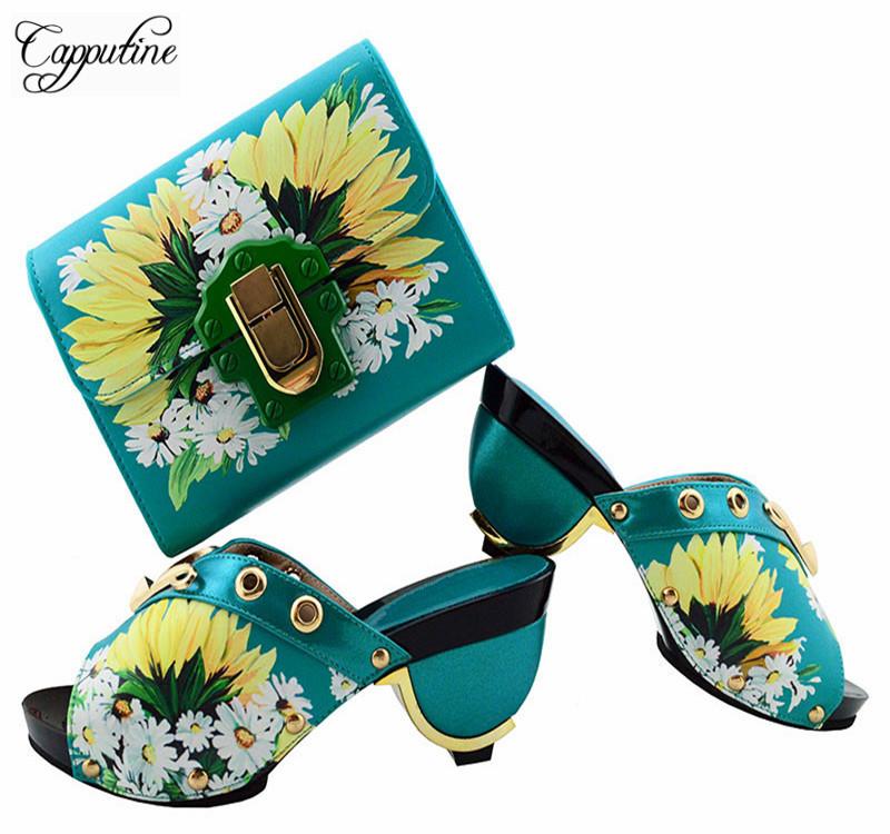 Capputine Hot Sale New Printed Flower PU Leather Shoes And Bag Set Nigerian High Heels Shoes And Bag Set Party Dress GL01, Black
Capputine Hot Sale New Printed Flower PU Leather Shoes And Bag Set Nigerian High Heels Shoes And Bag Set Party Dress GL01, Black