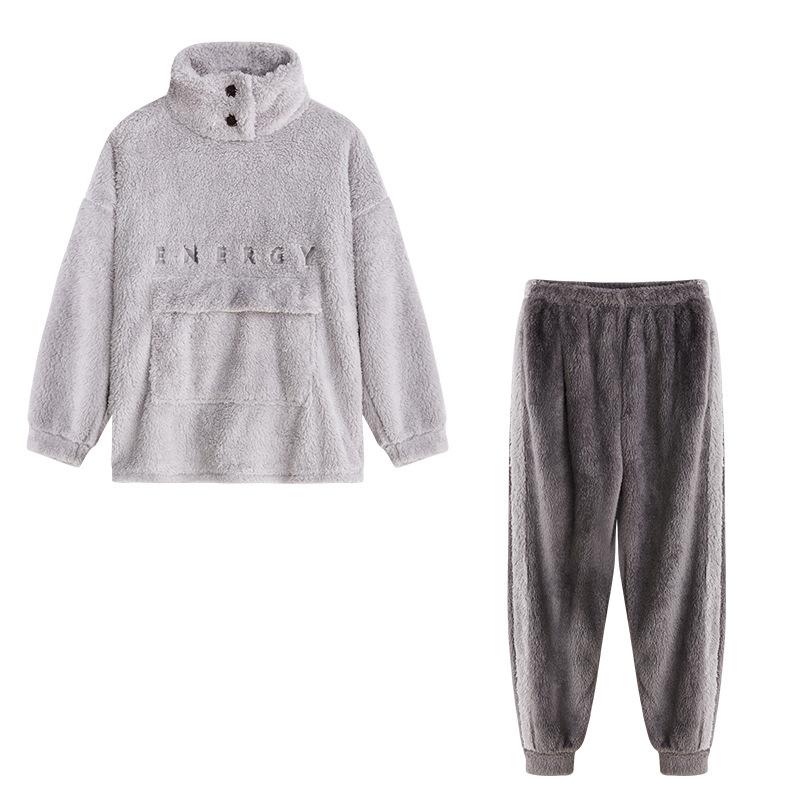 Men's Sleepwear Big Pocket Coral Fleece Pajamas For Couples Autumn Winter Flannel Turtleneck Sweater Long Sleeve Homewear Thick Lovers, Black;brown
Men's Sleepwear Big Pocket Coral Fleece Pajamas For Couples Autumn Winter Flannel Turtleneck Sweater Long Sleeve Homewear Thick Lovers, Black;brown