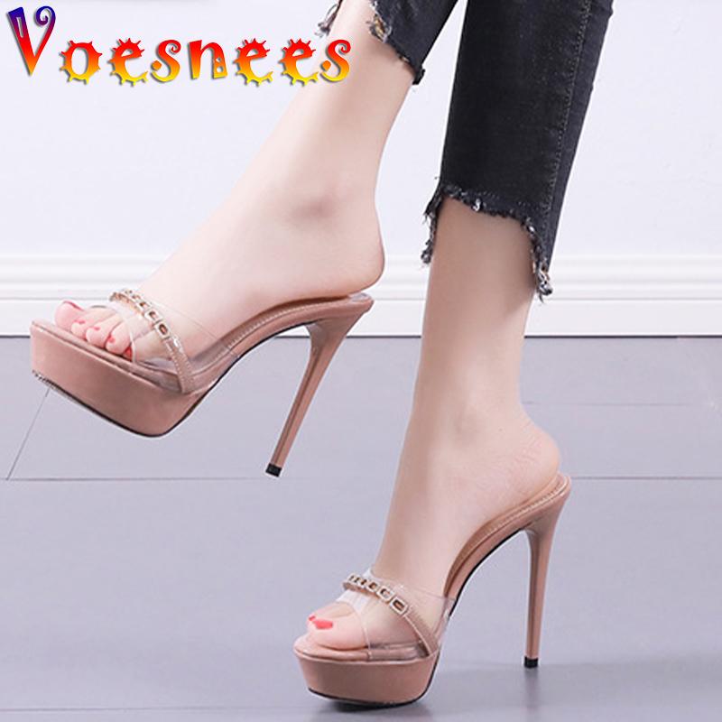 Slippers Nude Color Transparent Metal Chain Platform Slides One Word Thin Heel Women Shoe Sweet Korean Style Wedding High Heels Sandals, As picture shown
Slippers Nude Color Transparent Metal Chain Platform Slides One Word Thin Heel Women Shoe Sweet Korean Style Wedding High Heels Sandals, As picture shown