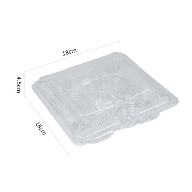 

100 Pcs 4-grids Disposable Package Boxes Transparent Baking Packaging Boxes Egg Tart Trays for Home Restaurant