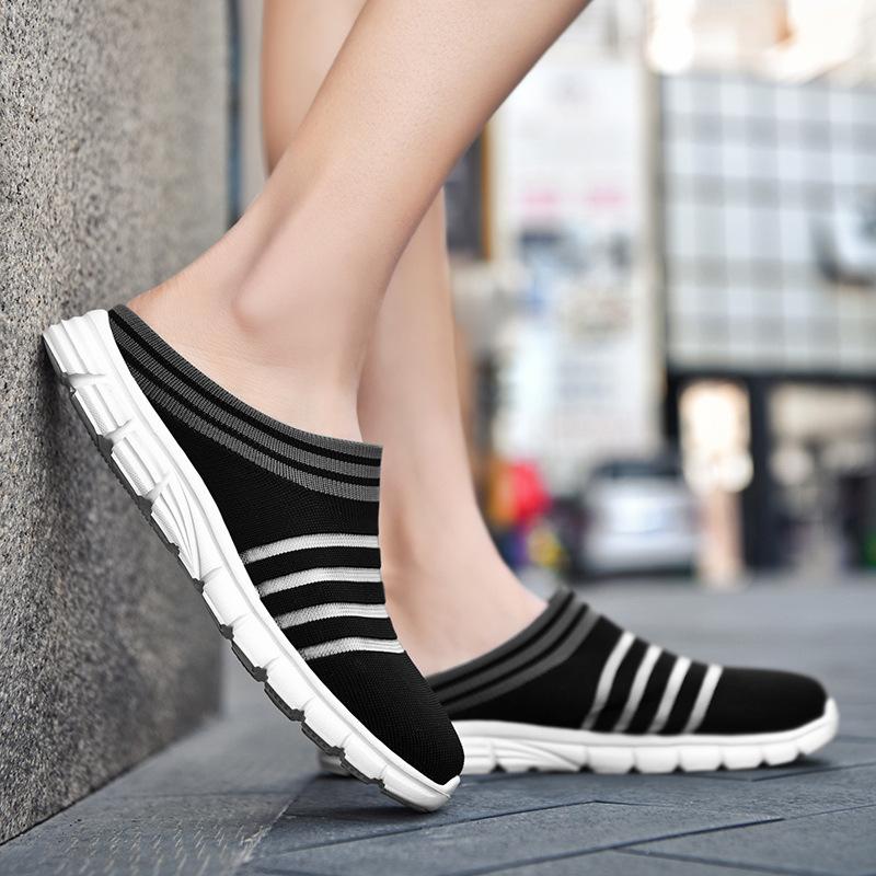 ZUZI 2021 New Style Casual Breathable Fish Silk Men's Women's Semi-slippers Lightweight Indoor Home Sandals Shoes Big Size 35-46