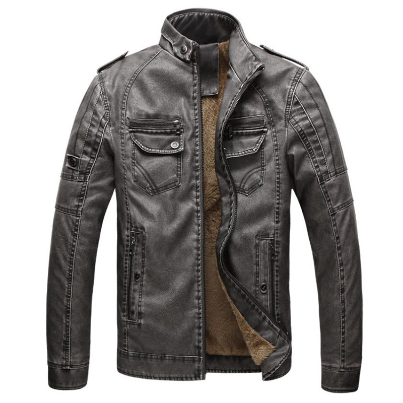 Autumn And Winter men leather jacket warm plus velvet coat leisure men jacket motorcycle Windproof PU leather, Dark coffee
Autumn And Winter men leather jacket warm plus velvet coat leisure men jacket motorcycle Windproof PU leather, Dark coffee