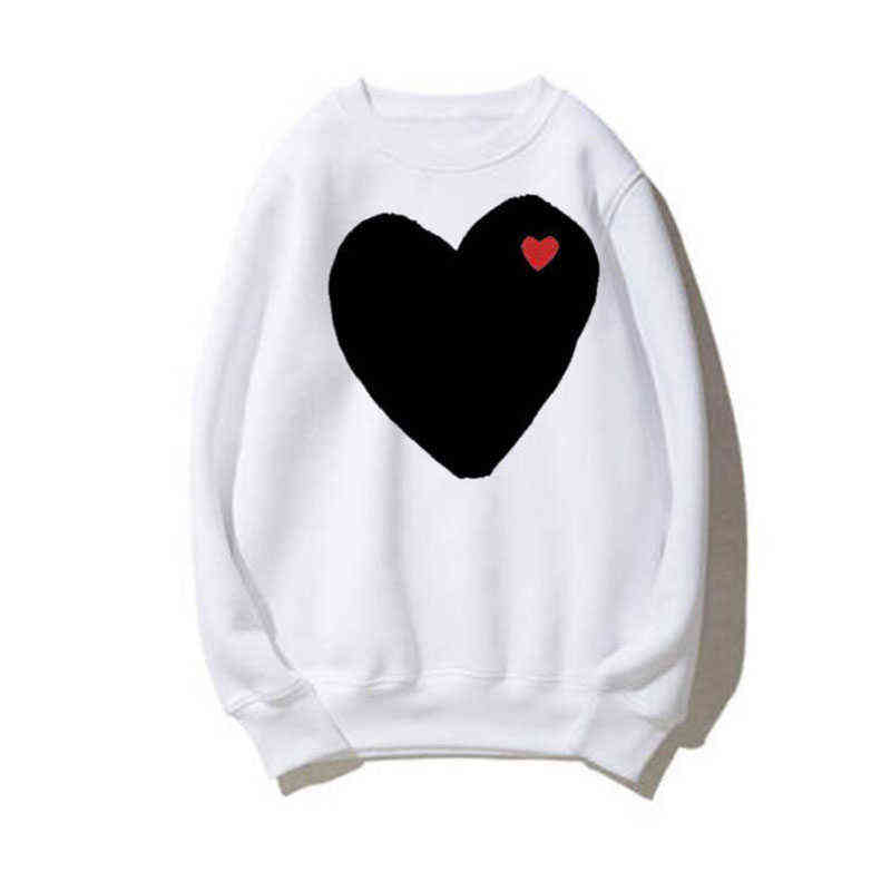 (Have eyes)Autumn Long-sleeved Round Neck Double Love Embroidery Hoody Cotton Men Women Loose Velvet Hoodies Couple Sweatshirt W220221