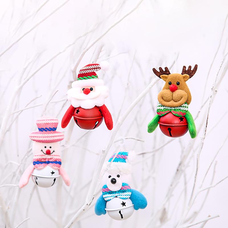 

Christmas Decorations 1Pcs Cartoon Santa Claus Snowman Elk Cute Bell Xmas Tree Pendants Bells For Home Kids Navidad Gifts Favor Supplies