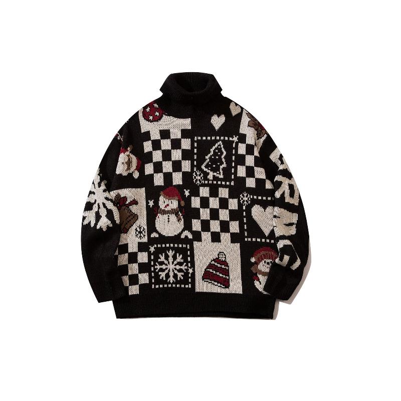 Men's Sweaters Christmas Sweater Autumn And Winter Patchwork Jumper Harajuku Cartoon Cute Snowman Turtleneck Couples Pullovers, White;black
Men's Sweaters Christmas Sweater Autumn And Winter Patchwork Jumper Harajuku Cartoon Cute Snowman Turtleneck Couples Pullovers, White;black