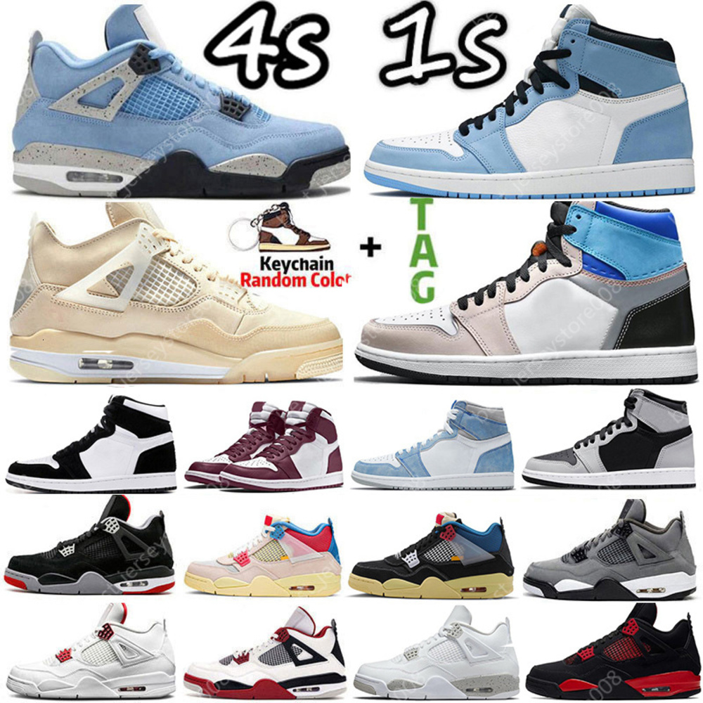 Original4 4s Sail University 1 1s Blue Mens Basketball Shoes Sneakers Hyper Royal Black Cat Silver Toe Bred Electro Orange Dark Mocha Fire Red Me